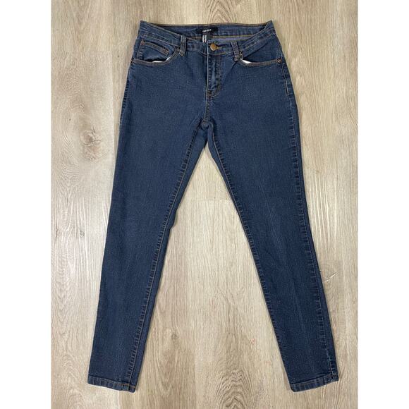 Forever 21 Women's Size‎ 27 Blue Skinny Jeans Mid Rise Stretch Denim - Picture 4 of 8
